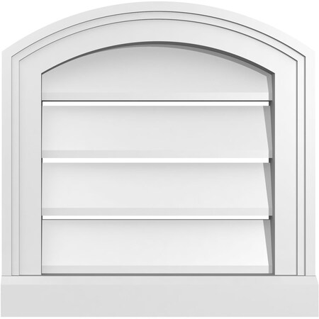 Ekena Millwork Arch Top Surface Mount PVC Gable Vent w/ 2"W x 2"P Brickmould Sill Frame, 14"W x 42"H GVPAR14X4203SN